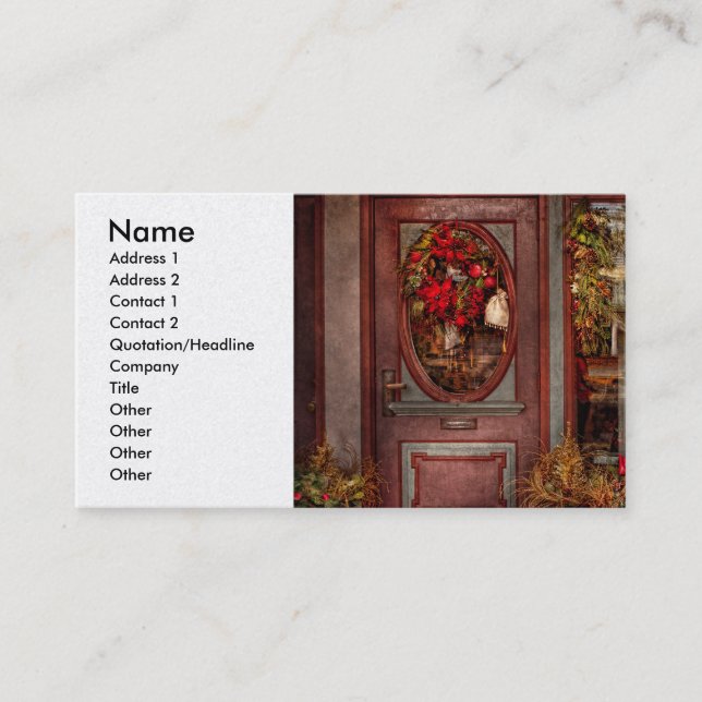 Carte De Visite Hiver - magasin - habillé pour les vacances (Devant)