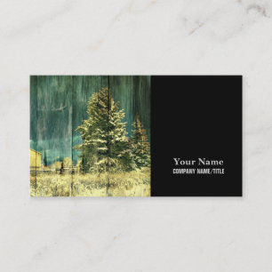 Carte De Visite hiver rustique à feuillage persistant vieux cabine