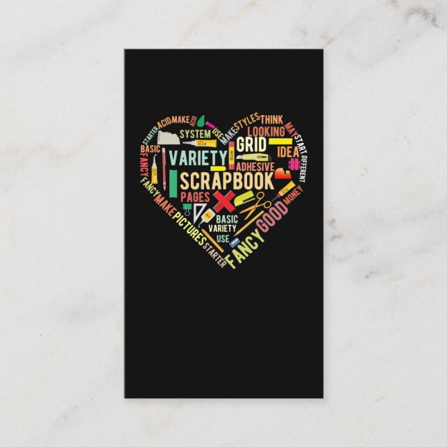 Carte De Visite Hobby Scrapbooking Heart Crafting (Devant)