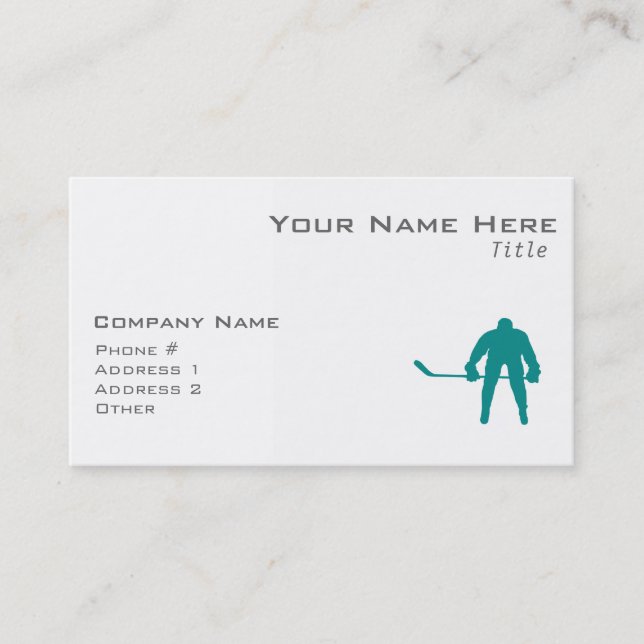 Carte De Visite Hockey turquoise (Devant)