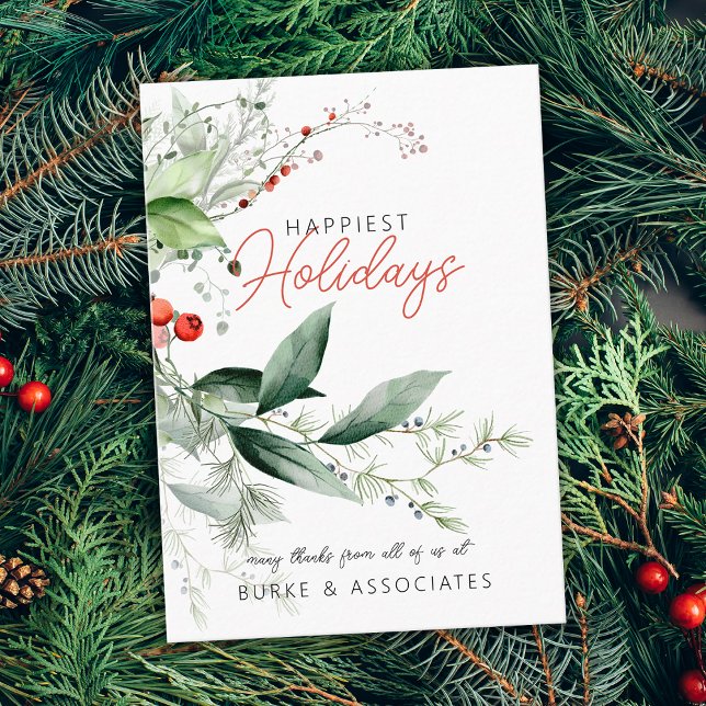 Carte De Visite Holiday Business Greenery Personalized (Holiday Business Greenery Personalized Business Card)
