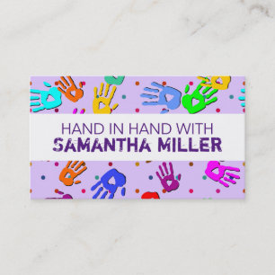 Carte De Visite holiES - points de mains motif 1 coloré