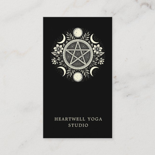 Carte De Visite Holistic Celestial Sun Moon Black (Devant)