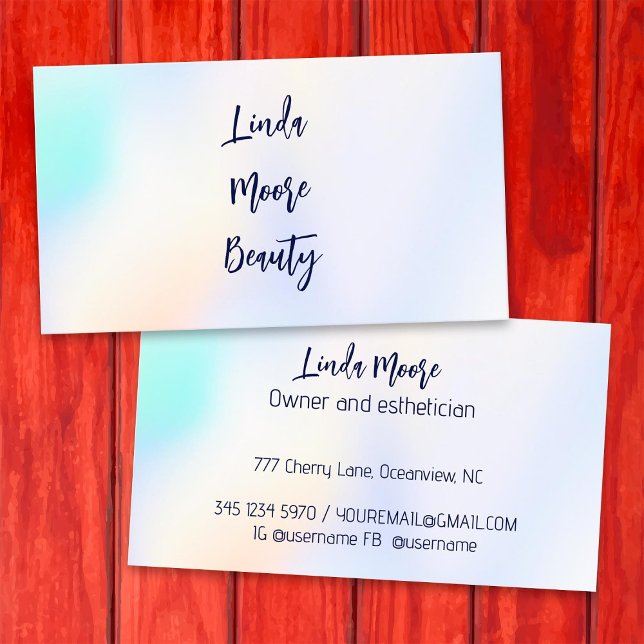 Carte De Visite Hologramme esthétique (Esthetician Beauty Hologram Card)