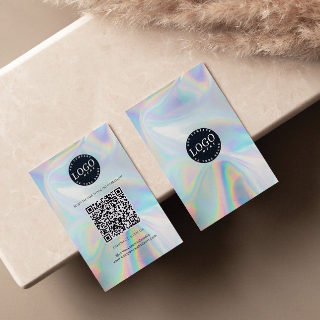 Carte De Visite Hologramme QR Code Site de médias sociaux (Créateur téléchargé)