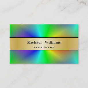 CARTE DE VISITE HOLOGRAMME RÔLE PERLE COLORÉ PROFESSIONNELLE DOR