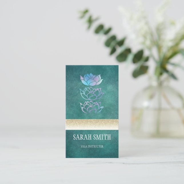 Carte De Visite Hologramme vert professionnel moderne (Debout devant)