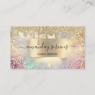 Carte De Visite Holograph Makeup Lashes Boutique Gold Nails Drives