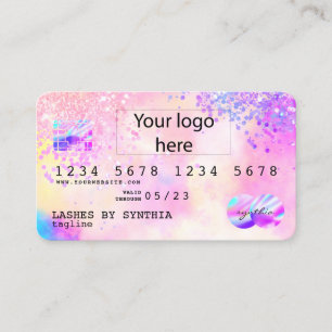 Carte De Visite Holograph Pastel unicorn Modern Credit Card LOGO