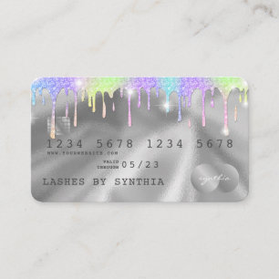 Carte De Visite Holograph Silver Unicorn Driving Credit Card Lash