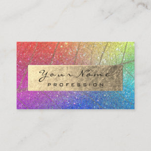 Carte De Visite Holographe de l'arc-en-ciel botanique Gold Foil ro