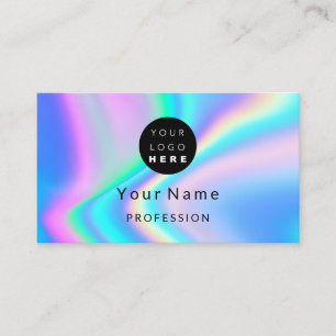 Carte De Visite Holographe de maquillage de logos Hair Nails Bleu