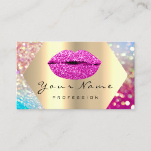 Carte De Visite Holographe de maquillage Kiss LIPS Pink Glam