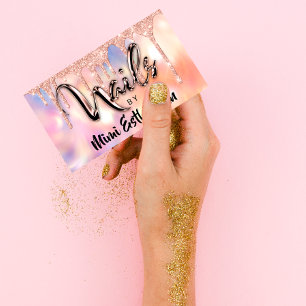 Carte De Visite Holographe de Parties scintillant de la goutte acr