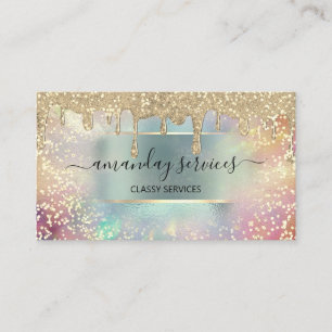 Carte De Visite Holographe Déchets Maquillage Lashes Nails Cheveux