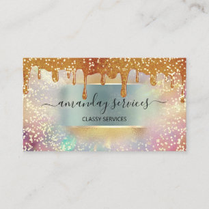 Carte De Visite Holographe Déchets Mint Maquillage Lashes Nails Ch