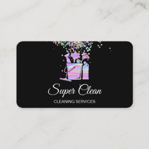 Carte De Visite Holographe domestique de nettoyage professionnel