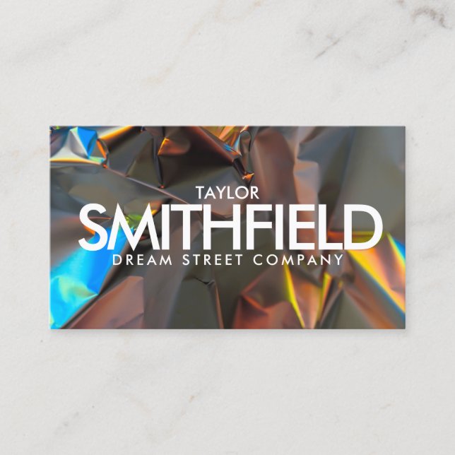 Carte De Visite Holographe Holographique moderne Iridescente (Devant)