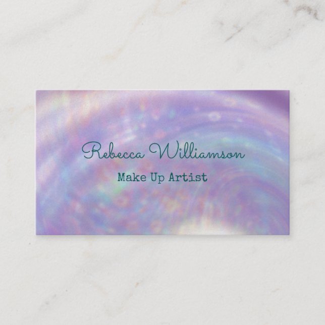 Carte De Visite Holographe Iridescente Purple Pastel Swirl (Devant)