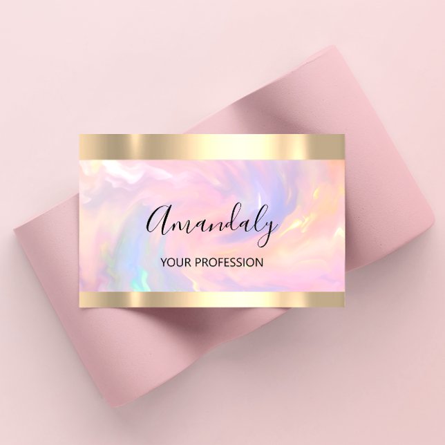 Carte De Visite Holographe professionnel de maquillage Lash or (Créateur téléchargé)