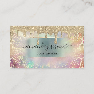 Carte De Visite Holographe Rose Lashes de maquillage clous cheveux