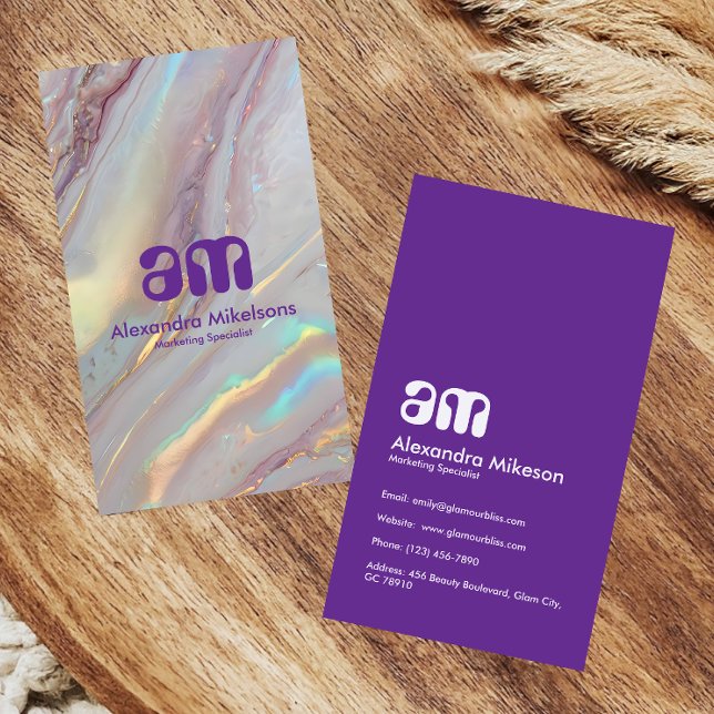 Carte De Visite Holographic Gold Marble Professional (Créateur téléchargé)