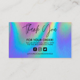 Carte de visite Holographic Merci Trendy Salon 