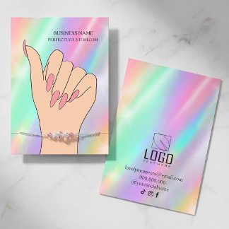 Carte De Visite Holographic Pastel Bracelet Display Card | Jewelry