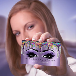 Carte De Visite Holographie de l'artiste de maquillage de la viole