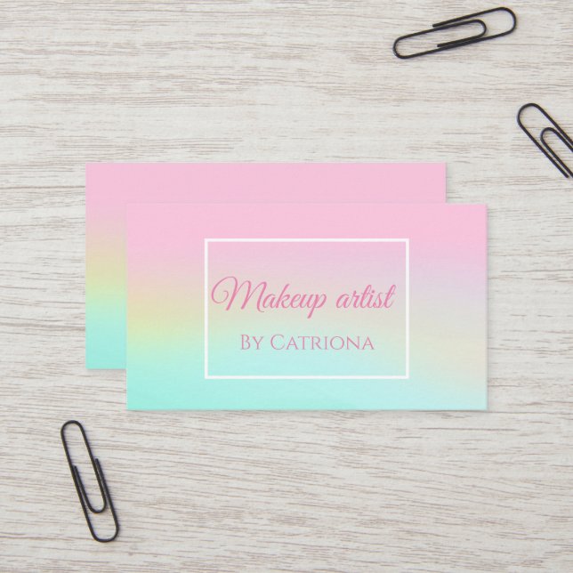 Carte De Visite Holographie Unicorn (Devant/Arrière en situation)