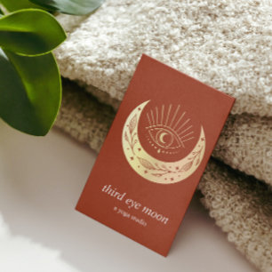 Carte De Visite Holographique 3E OEIL Lune Yoga Holistic Coach Bu