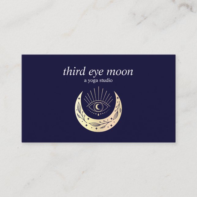 Carte De Visite Holographique 3ème OEIL Lune Yoga Coach spirituel (Devant)