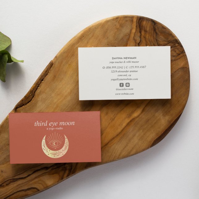 Carte De Visite Holographique 3ème OEIL Lune Yoga Coach spirituel (Créateur téléchargé)