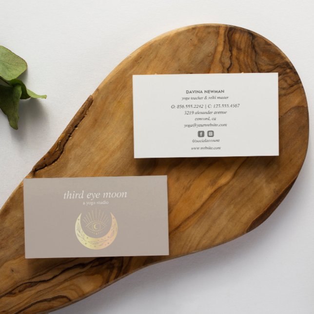Carte De Visite Holographique 3ème OEIL Lune Yoga Coach spirituel (Créateur téléchargé)