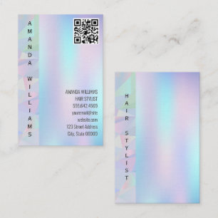 Carte De Visite Holographique géométrique   Code QR