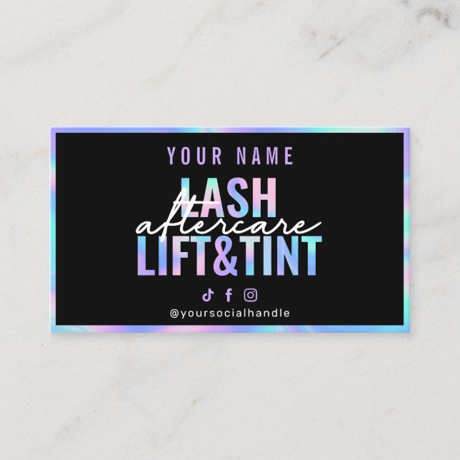 Carte De Visite Holographique Lash Lift Et Tint Afcare Card (Devant)