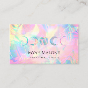 Carte De Visite Holographique Lune Phase Yoga Coach spirituel