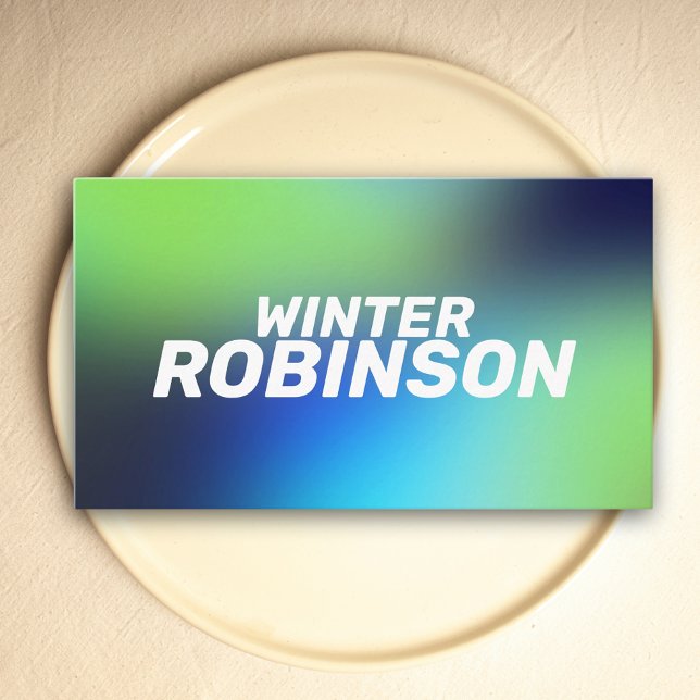 Carte De Visite Holographique moderne bleu vert turquoise (Holographic design for stylish business card)