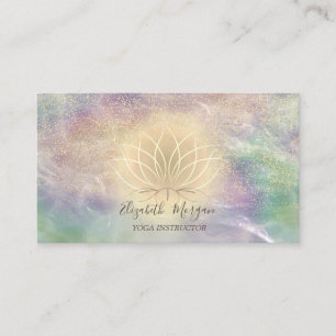 Carte De Visite Holographique Opal Or Lotus Confetti Yoga I
