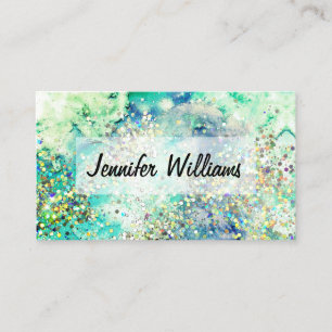 Carte De Visite Holographique Parties scintillant Aquarelle Encre