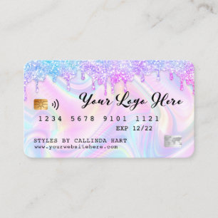 Carte De Visite Holographique Parties scintillant Drip VIP Loyaut