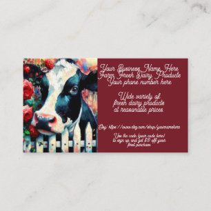 Carte De Visite Holstein Vente de produits laitiers Vente de magas