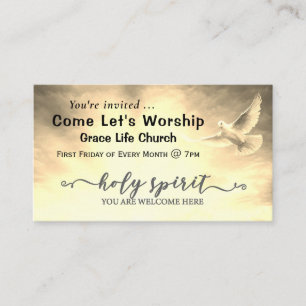 Carte De Visite Holy Spirit Your are Welcome, Church Détails de l'