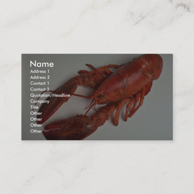 Carte De Visite Homard délicieux (Devant)
