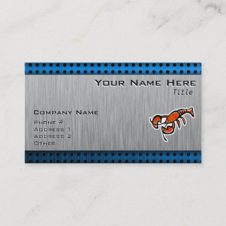 Carte De Visite Homard ; Métal-regard balayé