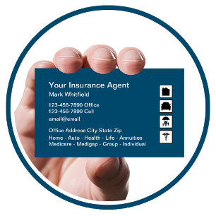 Carte De Visite Home Auto Health Life Insurance Agent Business Car