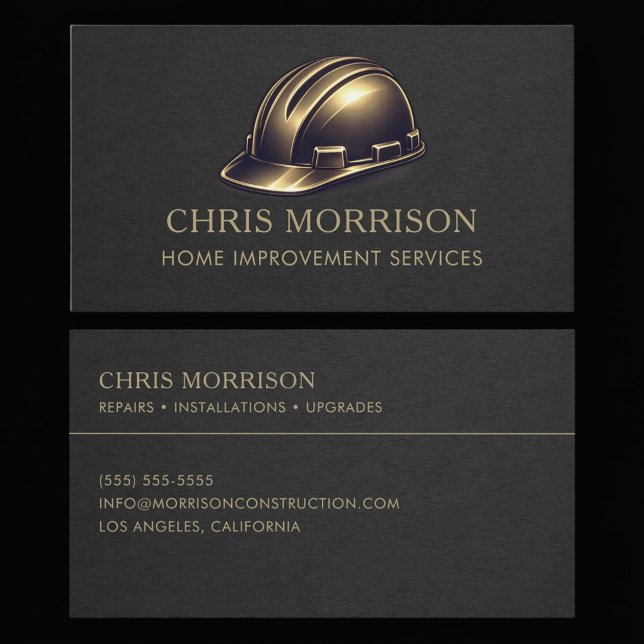 Carte De Visite Home Improvement Services Hard Hat Professional (Créateur téléchargé)