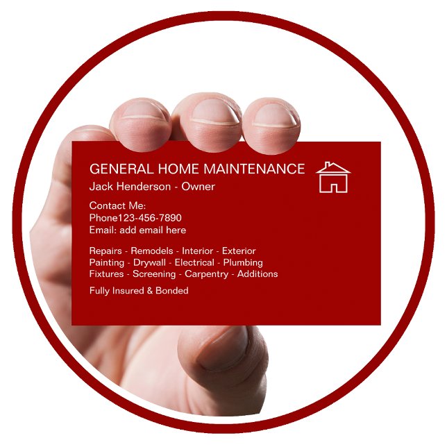 Carte De Visite Home Maintenance Handyman (Créateur téléchargé)