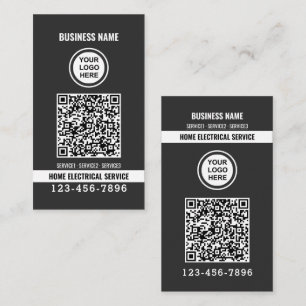 Carte De Visite Home service électrique code QR Logo travail perso