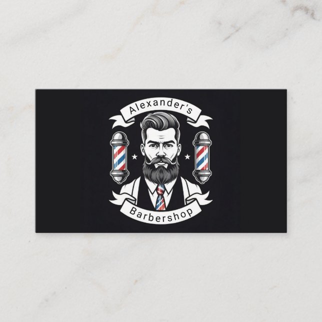 Carte De Visite Homme barbu moderne (Devant)